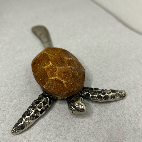 Other - Silver and Brown Turtle Cheese Spreader